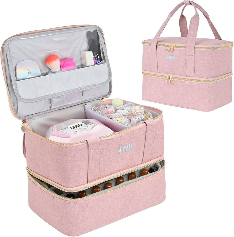 Amazon | ネイル マニキュア 収納ケース 二層式 ボトル40本(15ml)と