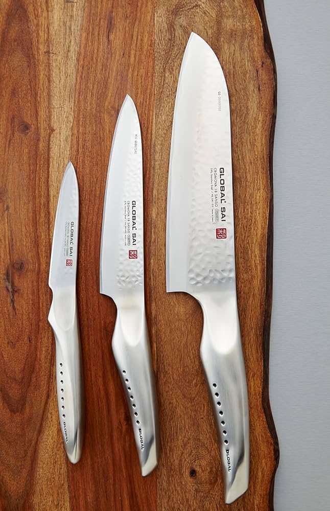 Amazon.com: Global SAI 3 Piece Knife Set - 7 1/2 inch Santoku, 6