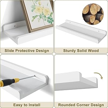 Amazon.com: Love-KANKEI White Floating Shelves for Wall Set of 4