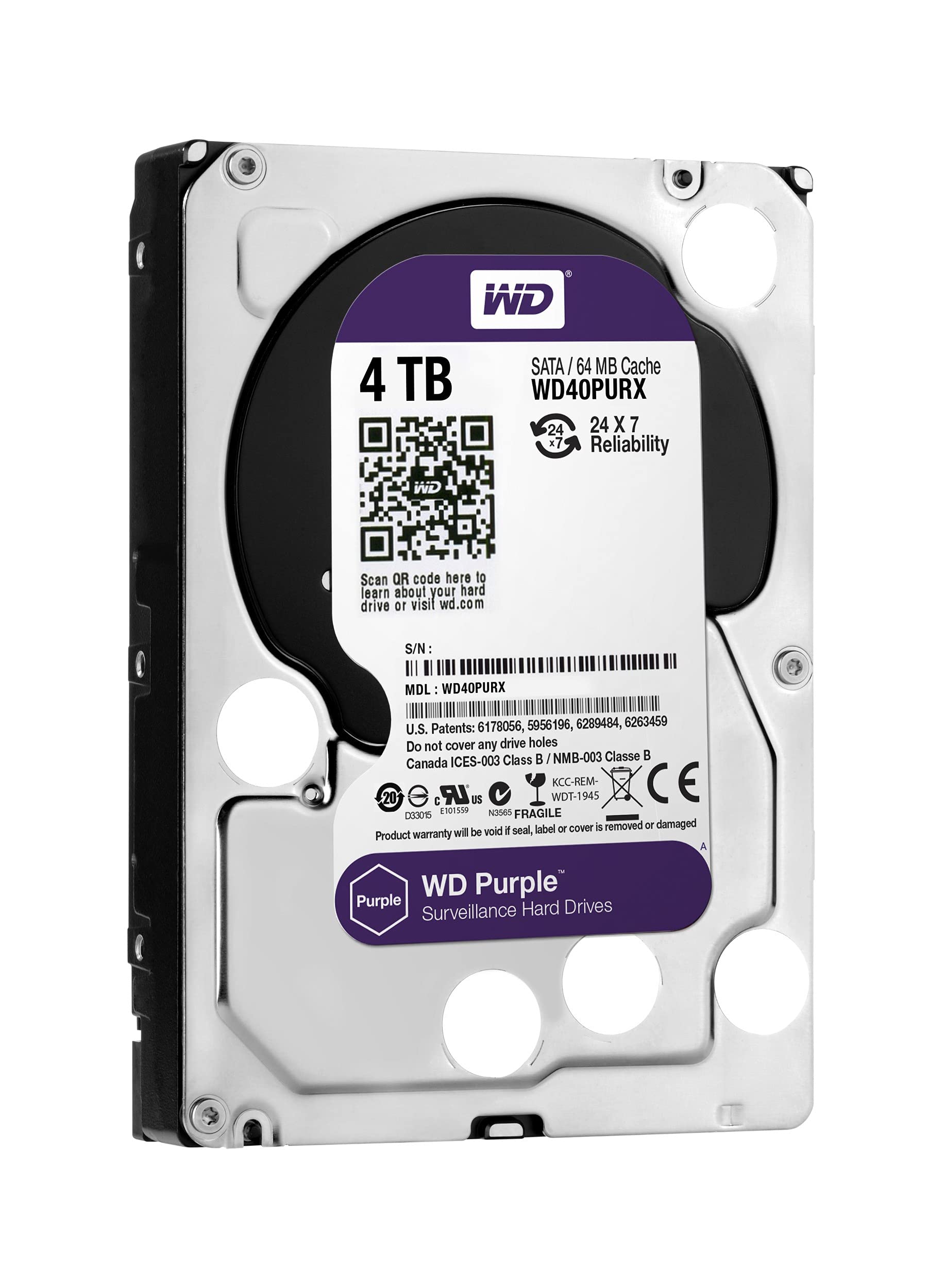 Amazon.com: WD Purple 4TB Surveillance Hard Disk Drive - 5400 RPM