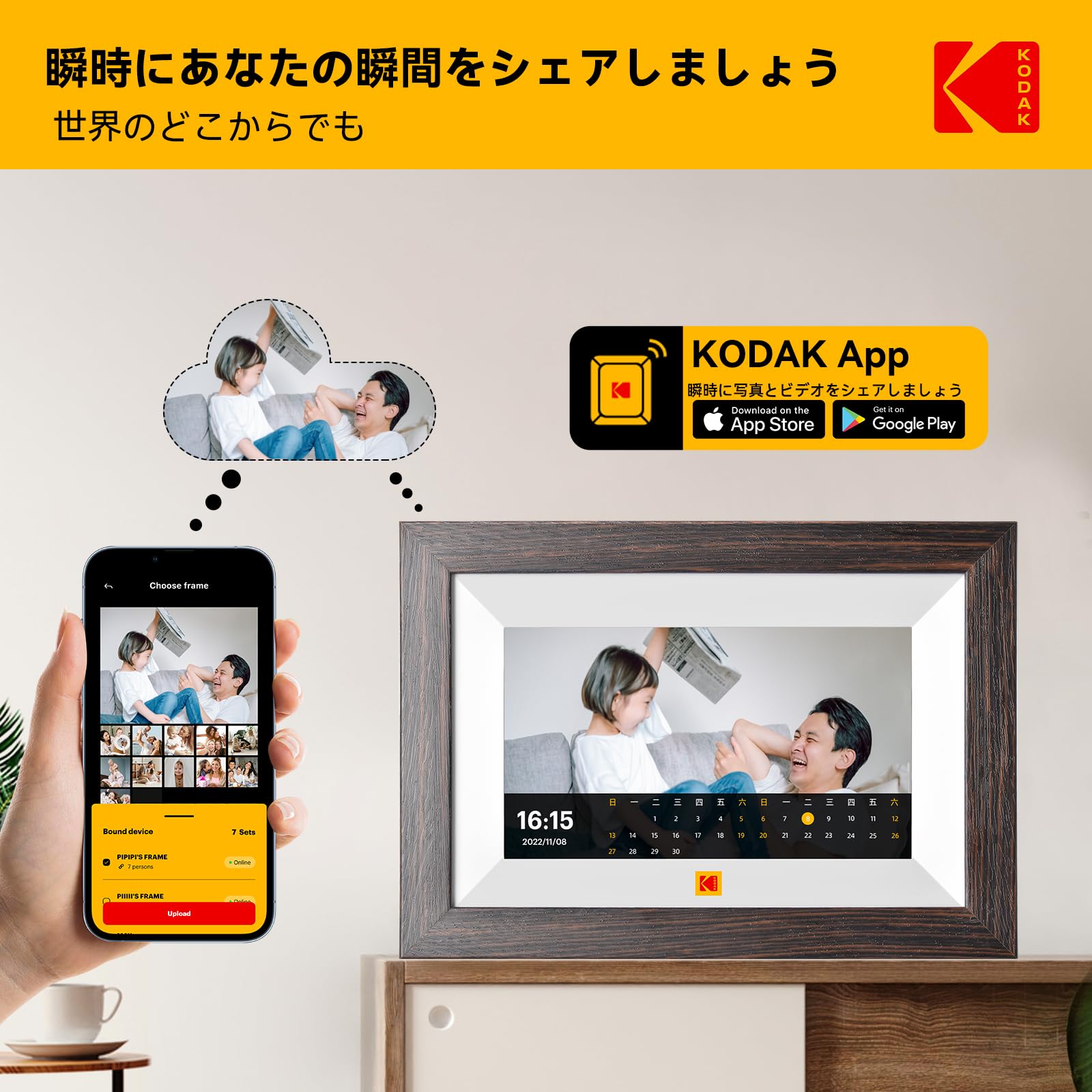 Amazon | 【KODAK 2025年 Wifi デジタルフォトフレーム 7インチ 1024