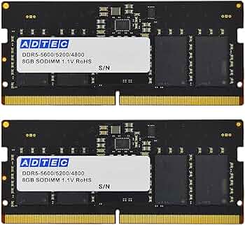 Amazon | アドテック DDR5-5600 SO-DIMM 8GB 2枚組 6年保証 ノート
