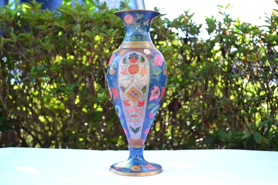 Amazon.co.jp: 七宝焼き真鍮花瓶飾り壺工芸品花器華道具生け花花入れ