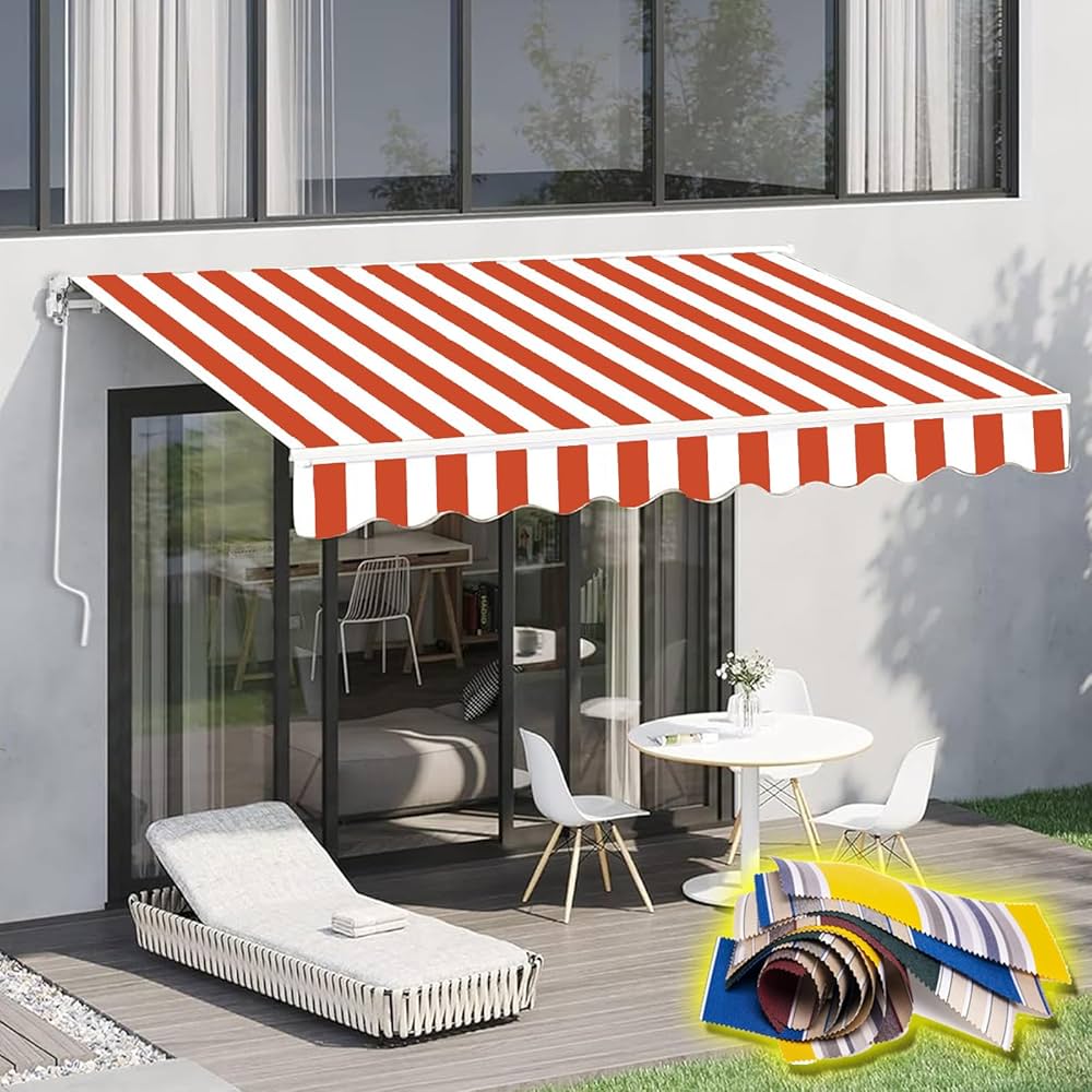 Amazon | 4x2m オーニング, Moubhjd 住宅用ひさし 開閉式 シェード