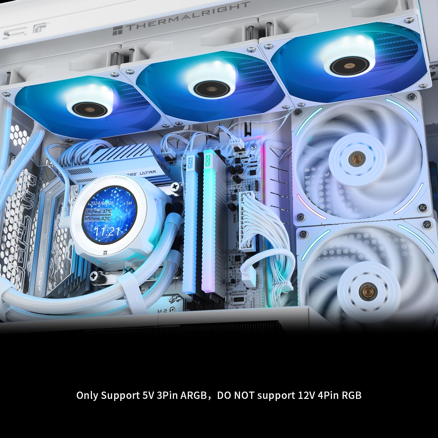 Amazon.co.jp: Thermalright CORE Vision 360 ホワイト ARGB CPU AIO