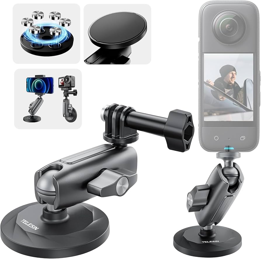 Amazon | TELESIN カメラ磁気スタンドセット 自由雲台 ボールベッド雲