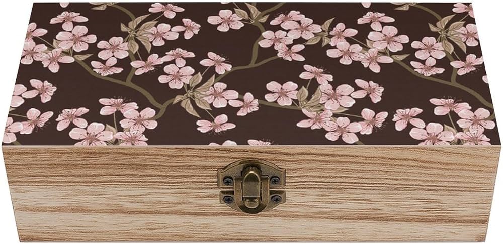 Amazon｜木製ボックス 和風 和柄 花 桜 収納ケース アクセサリー収納
