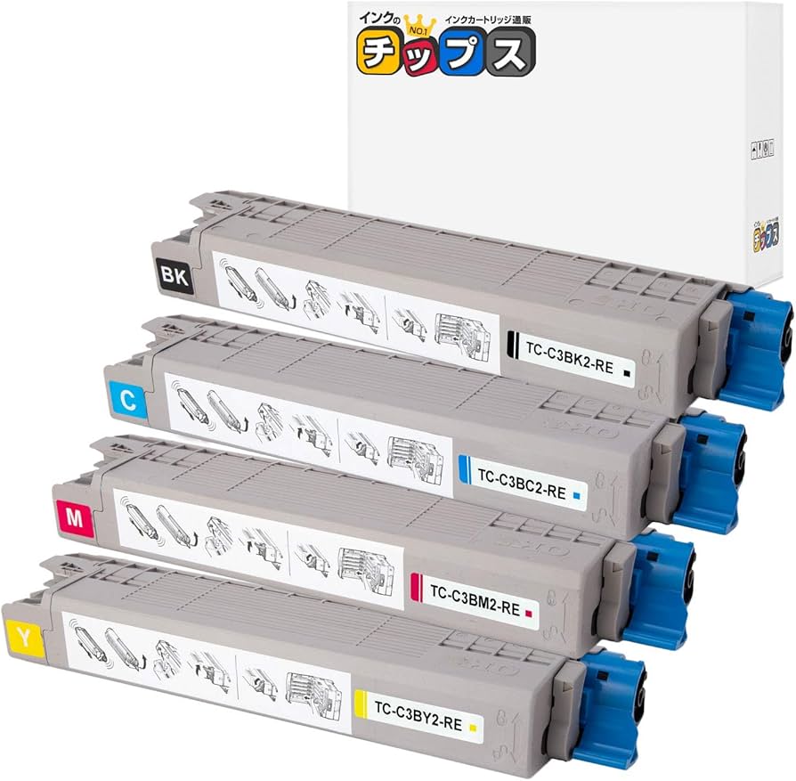 Amazon.co.jp: OKI 用 TC-C3B2 再生トナーカートリッジ 4色セット 大