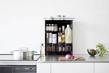 Amazon｜山崎実業(Yamazaki) 【 完成品 】 前が開く 隠せる 調味料