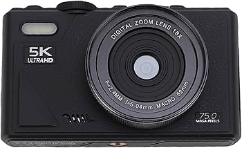 Amazon | デジタルカメラ 5K UHD 75MP、オートフォーカス トラベル
