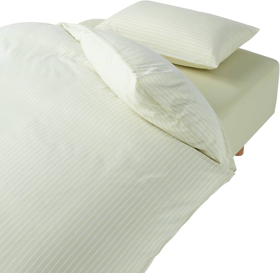 Amazon｜無印良品 乾きやすいベッド用カバー3点セット グリーン