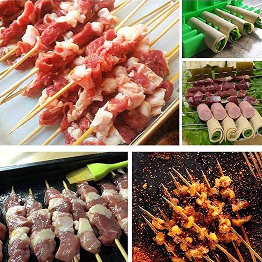 Amazon.co.jp: バーベキュー 串さし器 肉の串刺し機 串刺し上手ツール