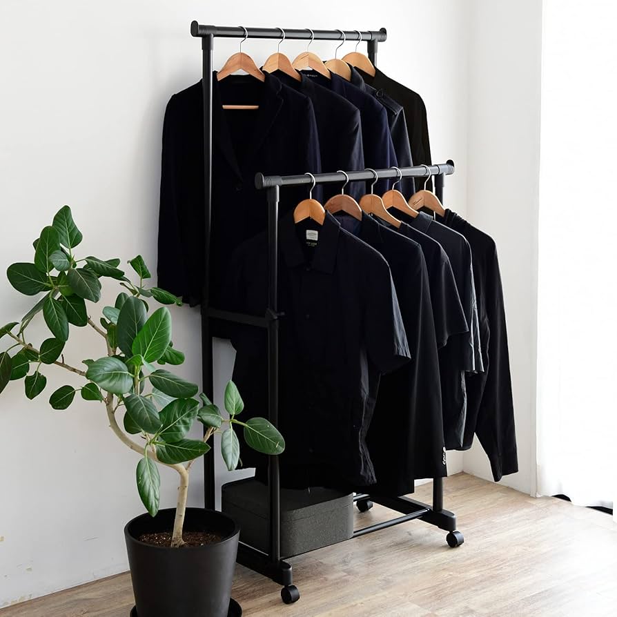 Amazon｜山善(YAMAZEN) ハンガーラック (パイプハンガー) キャスター