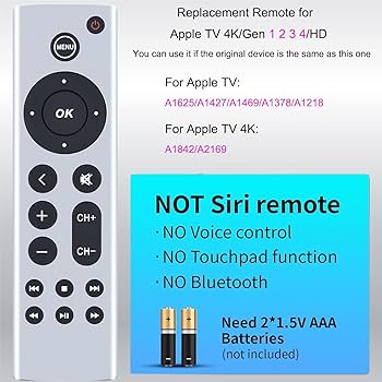 Amazon.com: Universal Replacement for Apple-TV-4K-Remote Control