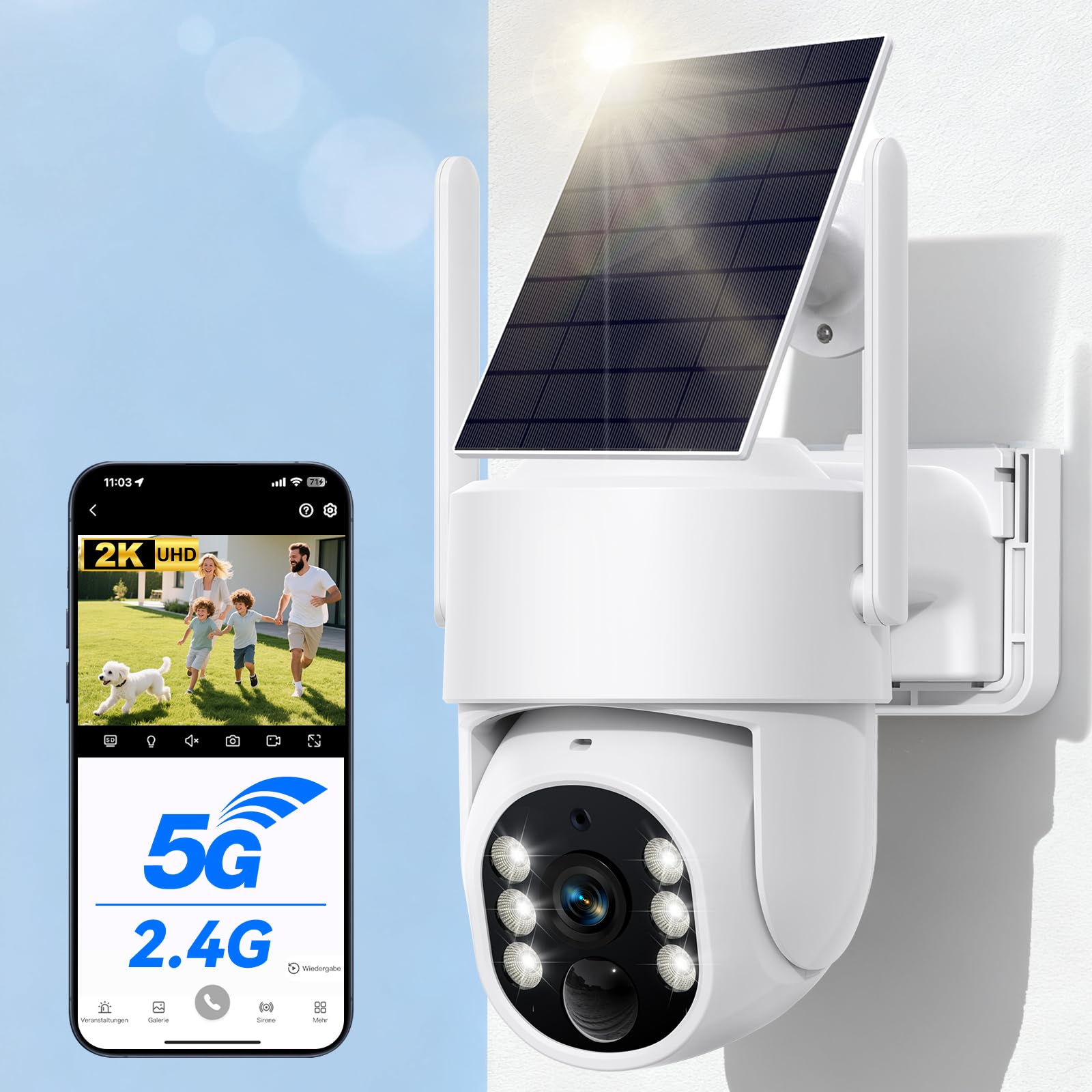 Amazon.co.jp: 【5G/2.4G WiFi対応・ソーラーパネル一体型・分離型両用