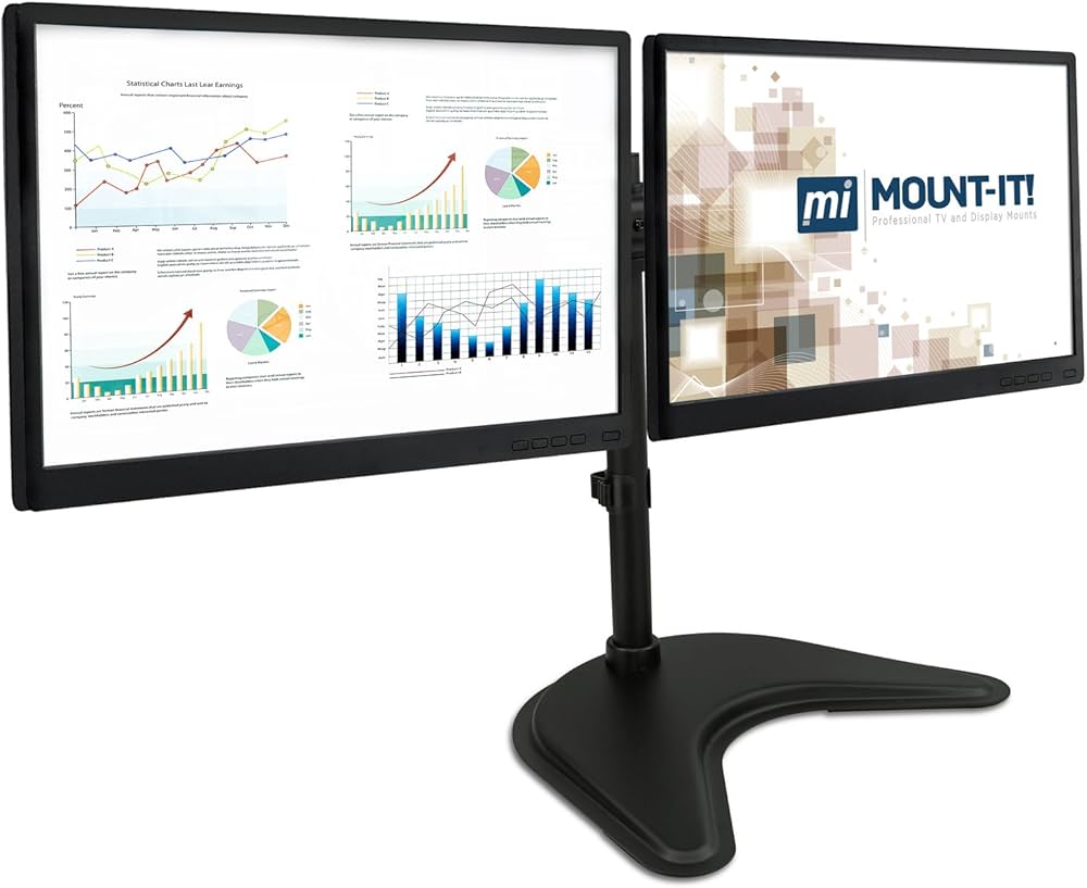 Amazon.co.jp: Mount-It! 自立式デュアルモニタースタンド ダブル