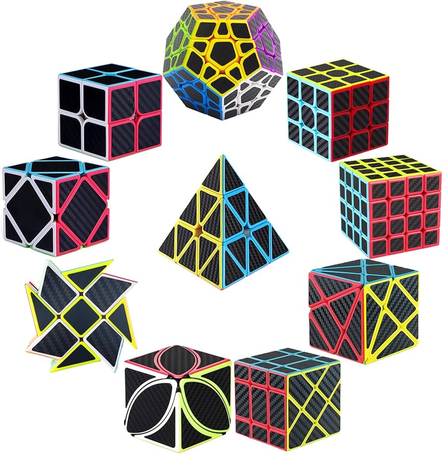 Amazon.com: Roxenda Speed Cube Set of 10 - 2x2 3x3 4x4 Skew Ivy