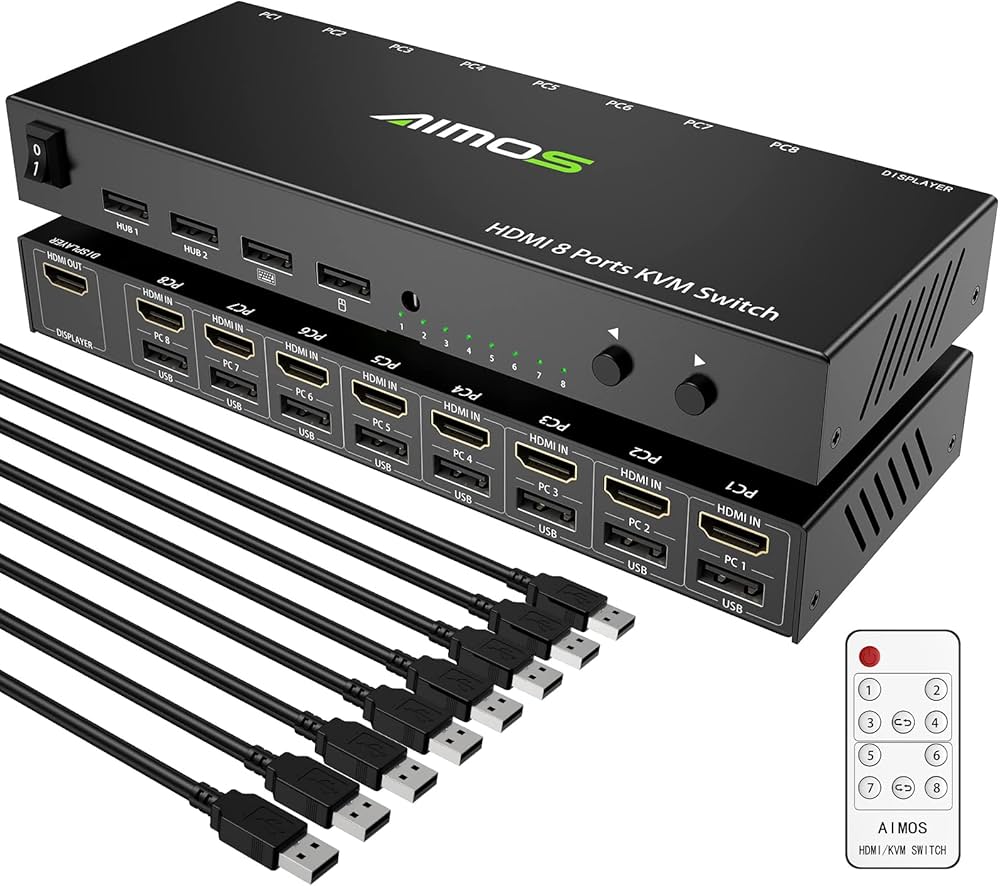 511142 AIMOS HDMI KVM切替器 8入力1出力 511142 AIMOS HDMI KVM切替器