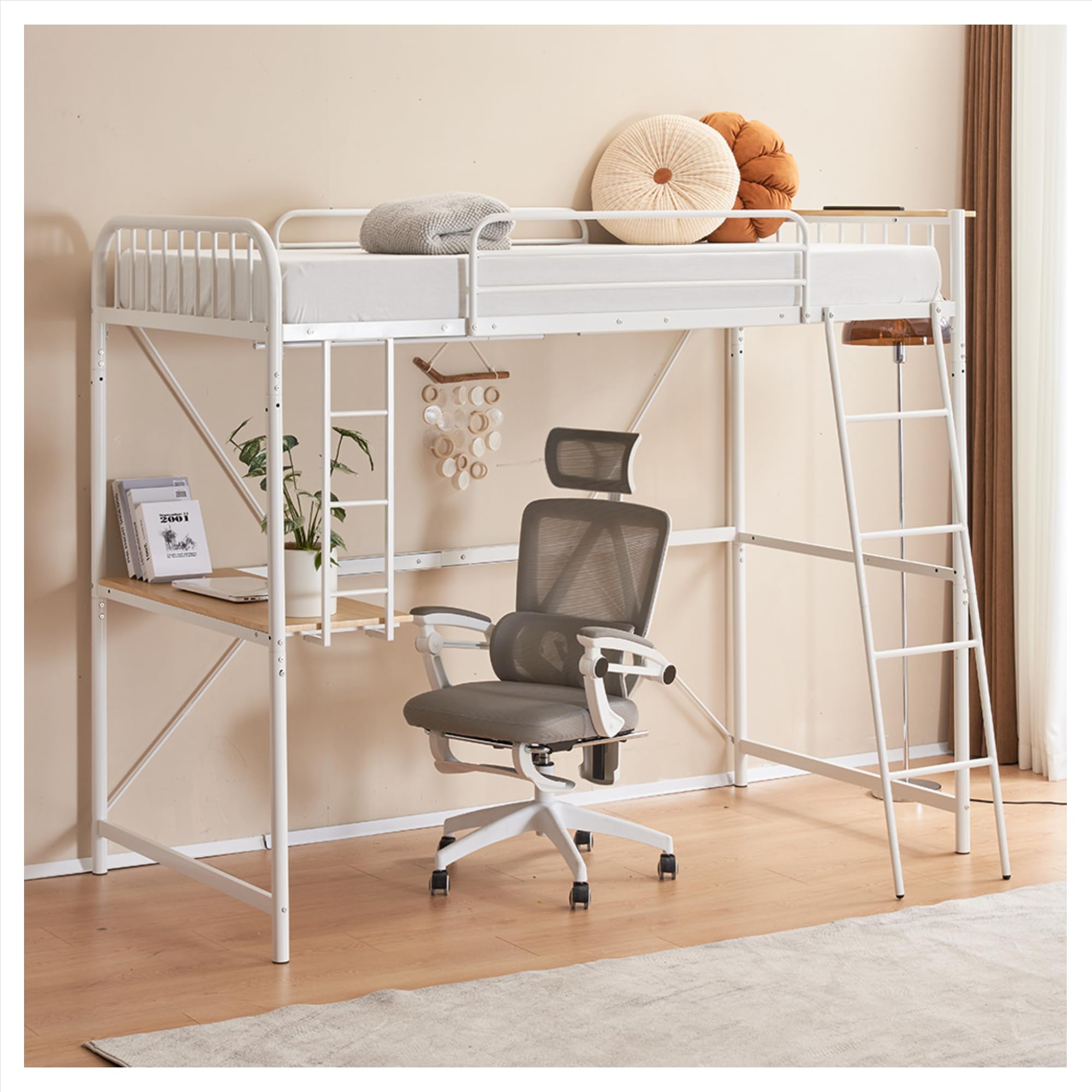 Amazon｜システムベット ロフトベッド シングル コンセント付き デスク