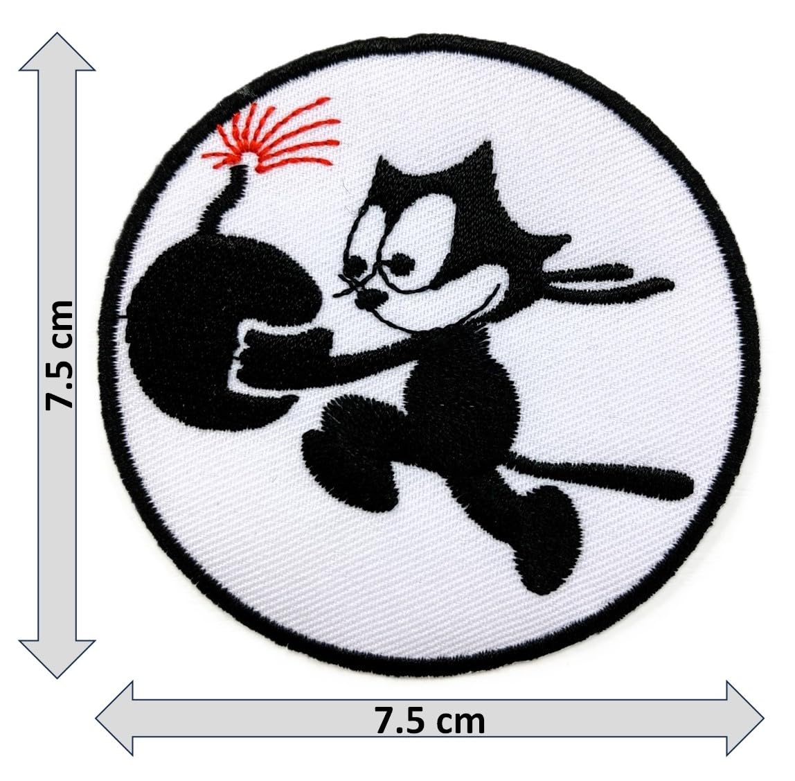 Amazon.co.jp: ワッペン レトロキャット 爆弾 ネコ アメカジ アイロン
