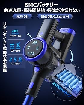 Amazon.co.jp: Zyvrex 掃除機 コードレス【腰痛ゼロ設計】50000Pa超