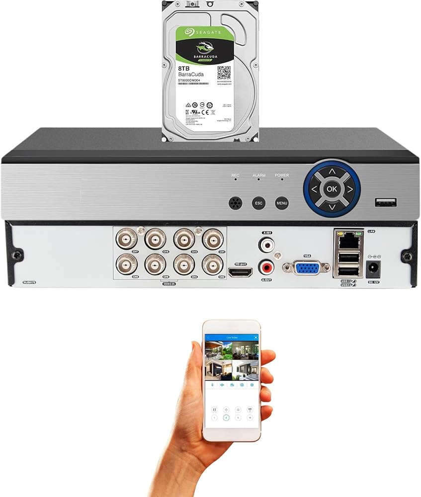 Amazon.com : Evertech 8 Channel DVR with 8TB Hard Drive H.265 High