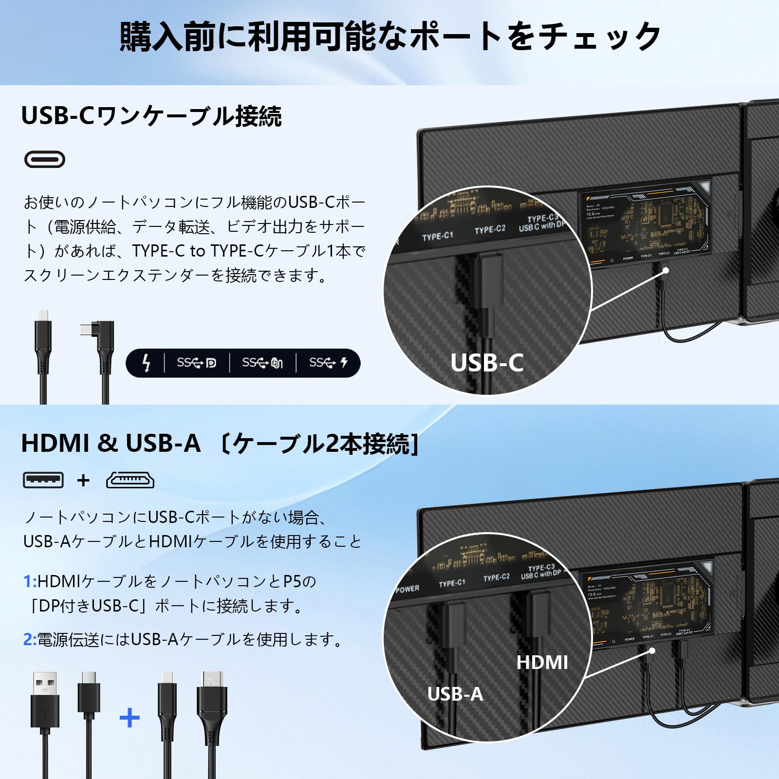 Amazon.co.jp: Alichome P5 デュアルモニター 15.6インチ モバイル pc