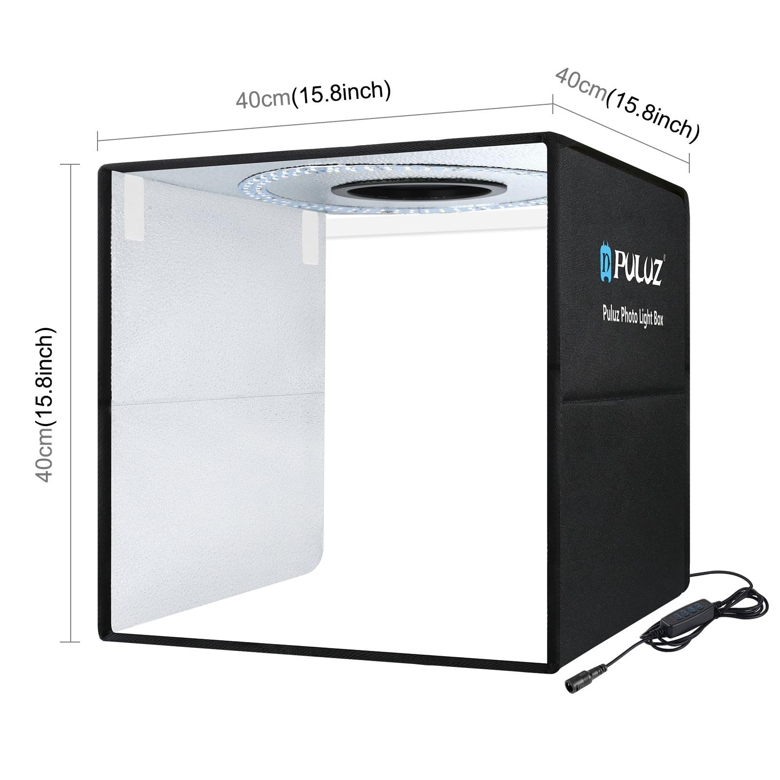 Amazon | PULUZ 40cm 撮影ボックス 3色温度調光 160個leds搭載 3200K