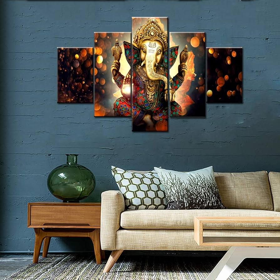 TUMOVO Ganesha Paintings House Decorations Living Room 5 Pieces