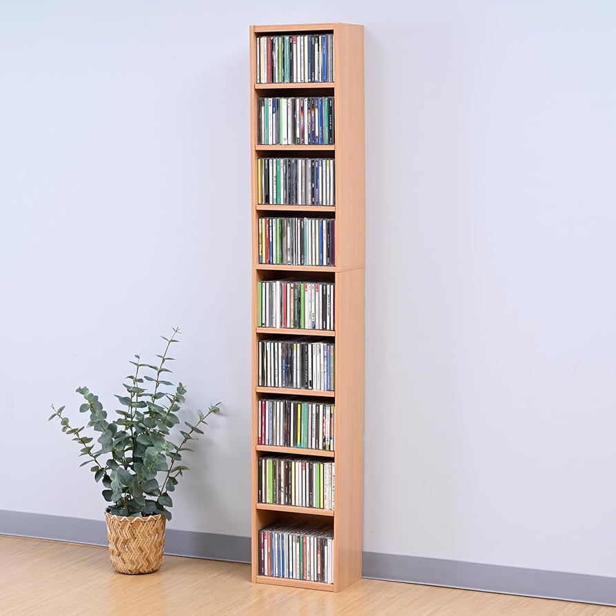 Amazon｜山善(YAMAZEN) ラック 棚 9段 CDラック 本棚 スリム 大容量