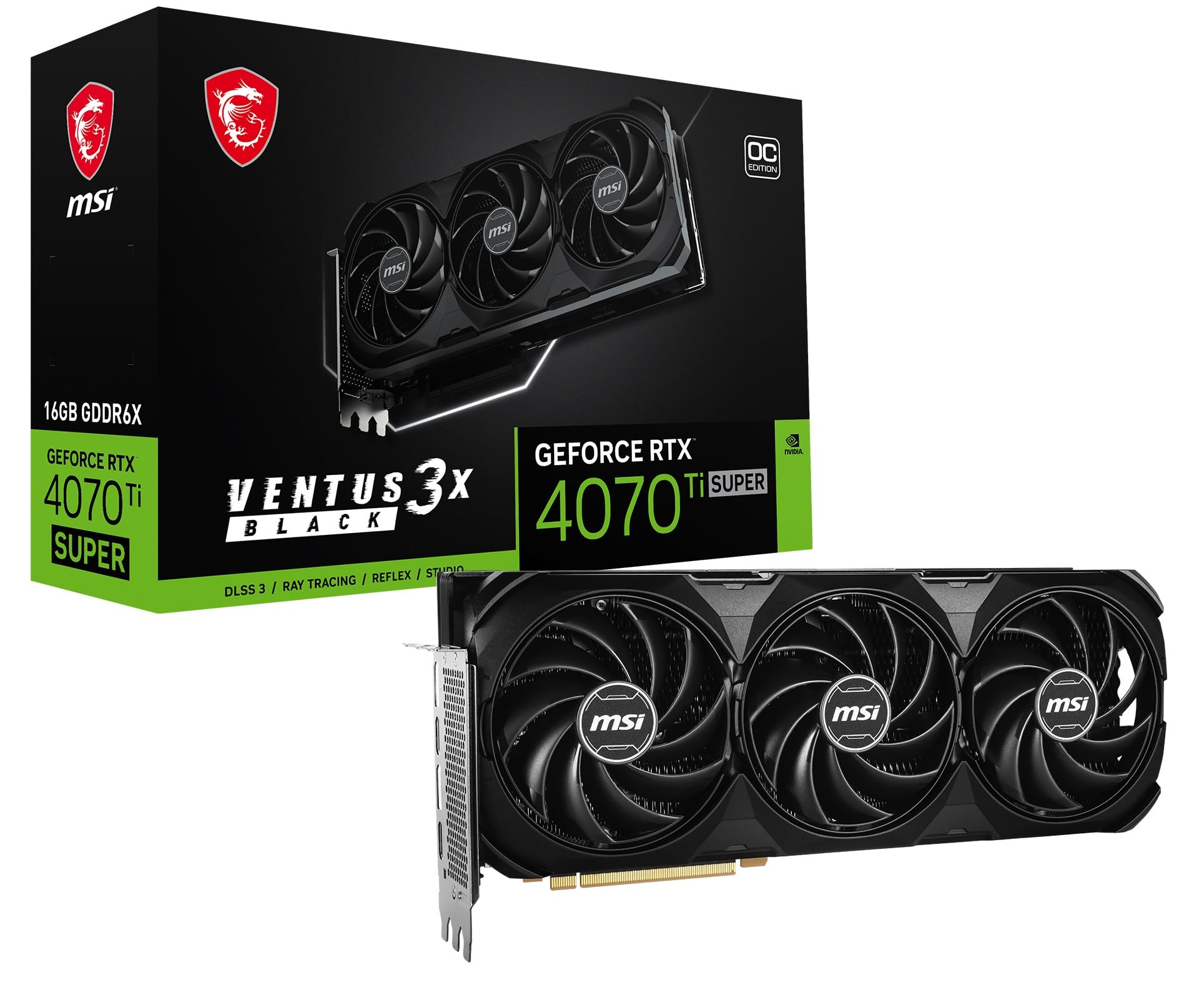 Amazon | MSI GeForce RTX 4070 Ti SUPER 16G VENTUS 3X BLACK OC 3