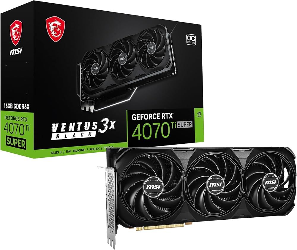 Amazon | MSI GeForce RTX 4070 Ti SUPER 16G VENTUS 3X BLACK OC 3