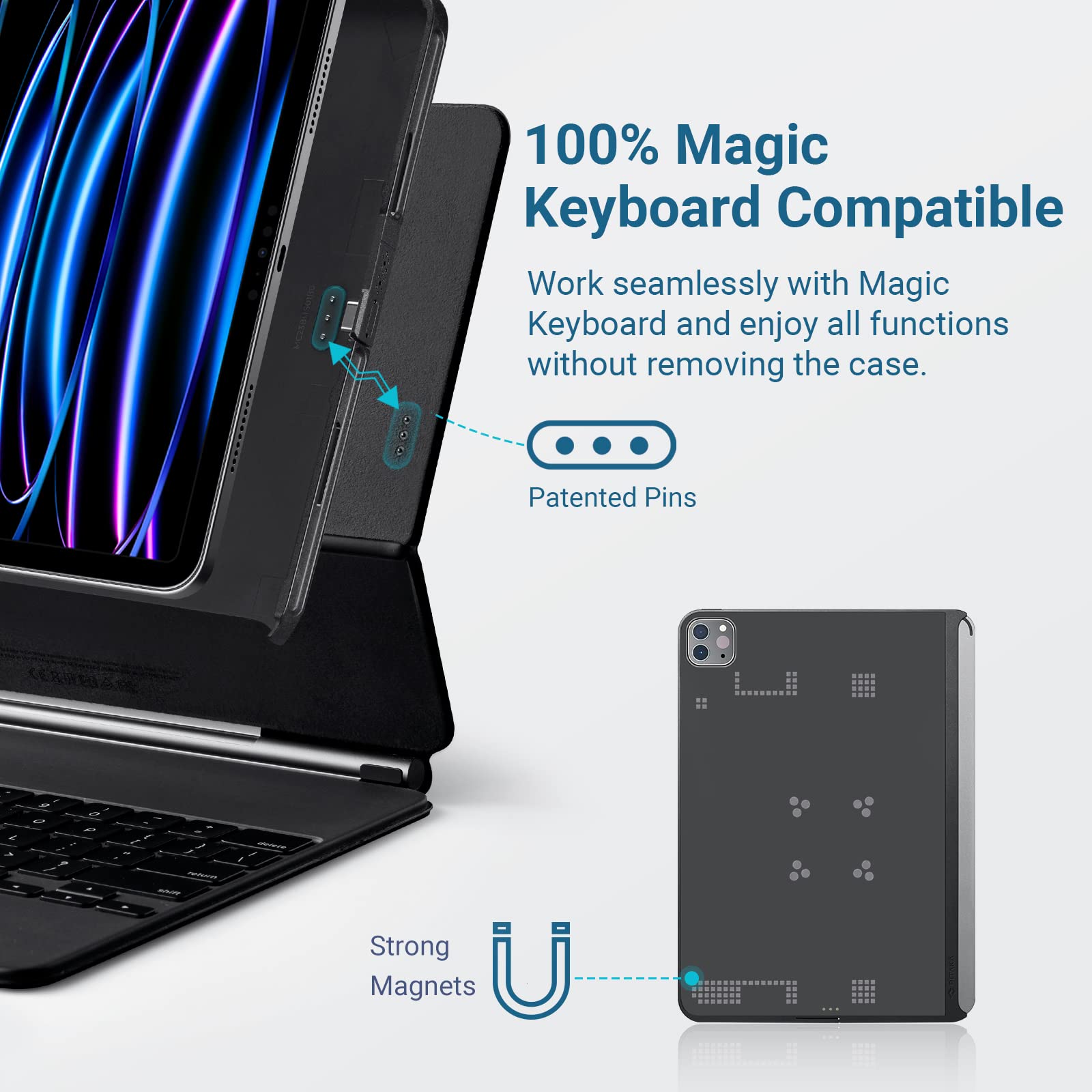 PITAKA iPad Pro 11 Inch Case, Magic Keyboard & Apple Pencil 2