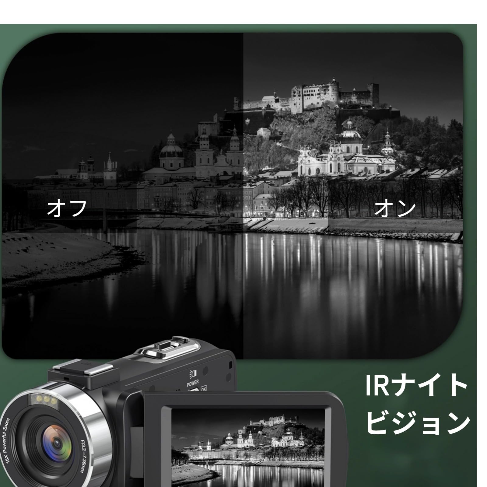 Amazon.co.jp: ビデオカメラ 4K録画 8000万画素 YouTubeカメラ 3.0