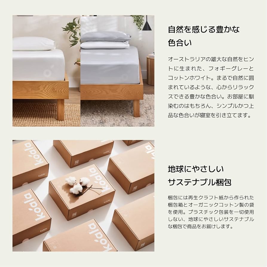 Amazon｜koala (R) ボックスシーツ シングル コットン 100