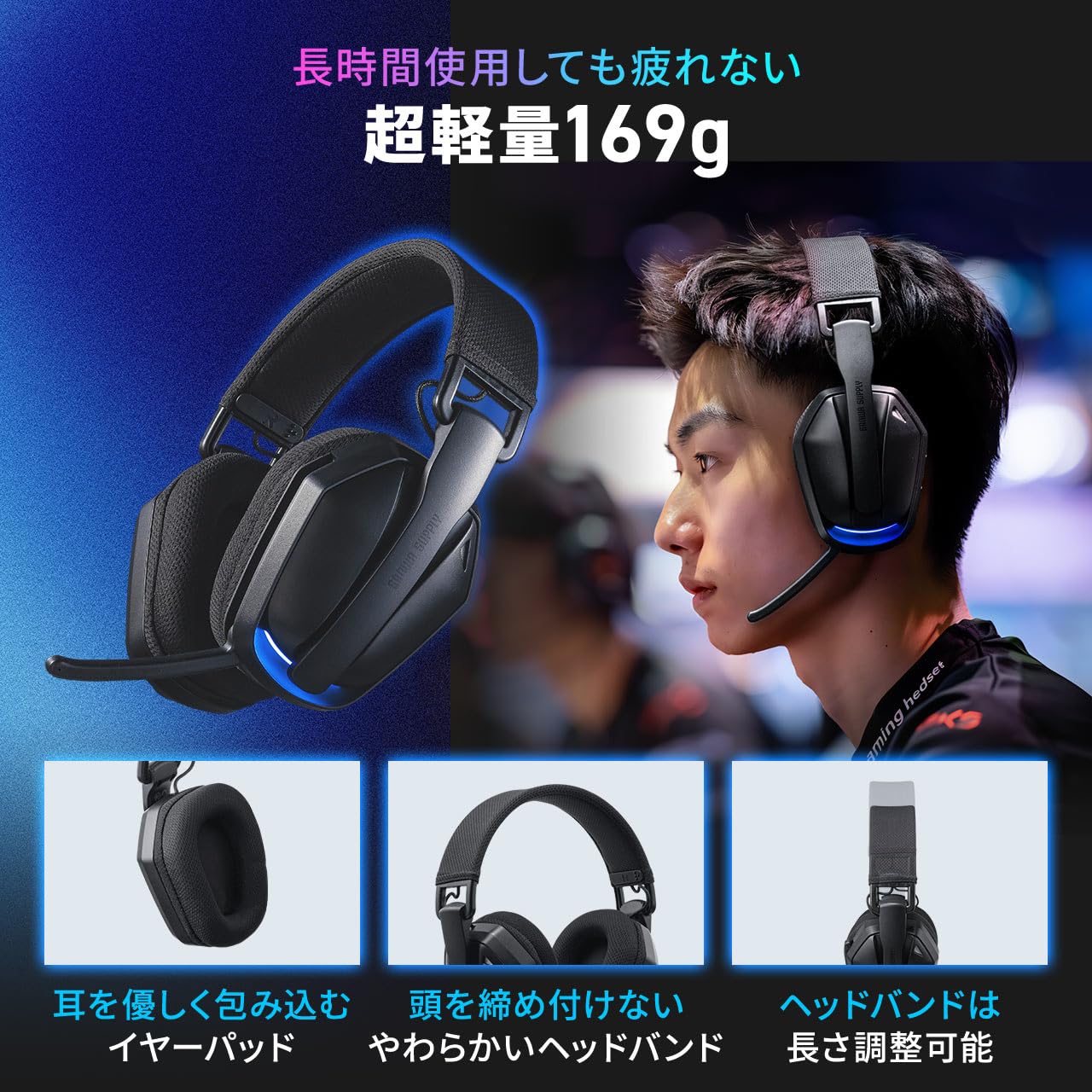 Amazon.co.jp: サンワダイレクト ワイヤレスヘッドセット ゲーミング