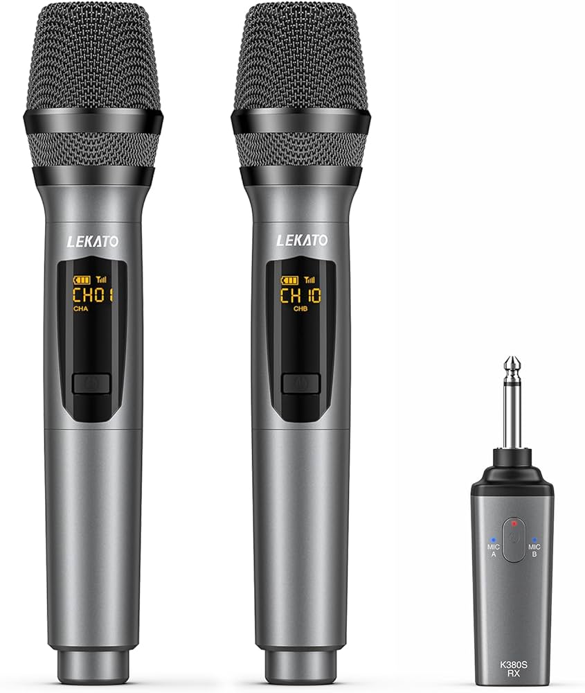 Amazon.co.jp: LEKATO 充電式ワイヤレスマイク UHF ダイナミック