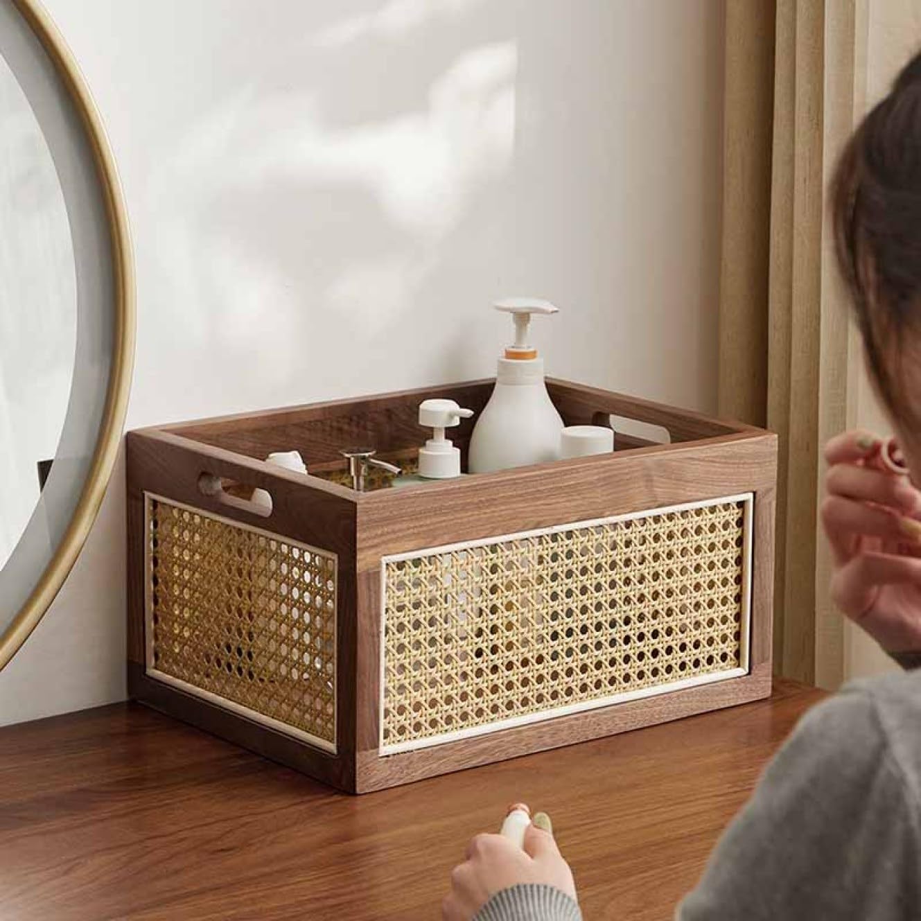 Amazon.co.jp: MJKQ9 ラタン風収納ボックス 田園風 38*28*20cm 収納