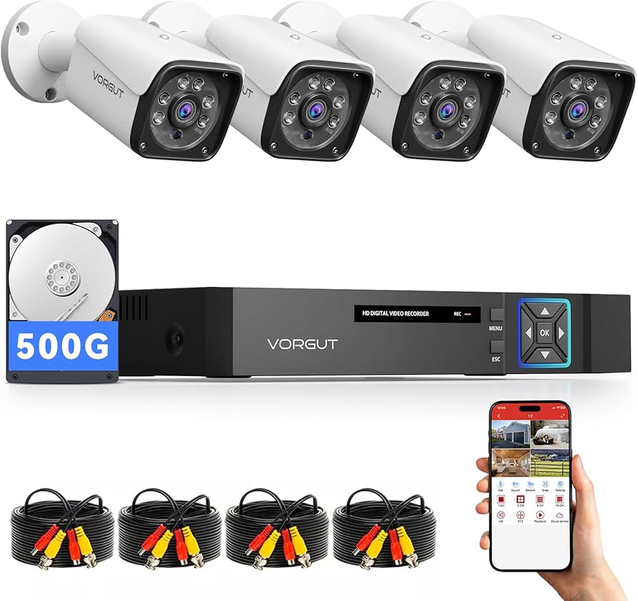 Amazon.com : VORGUT Wired Security Camera System Outdoor, 4CH 5MP