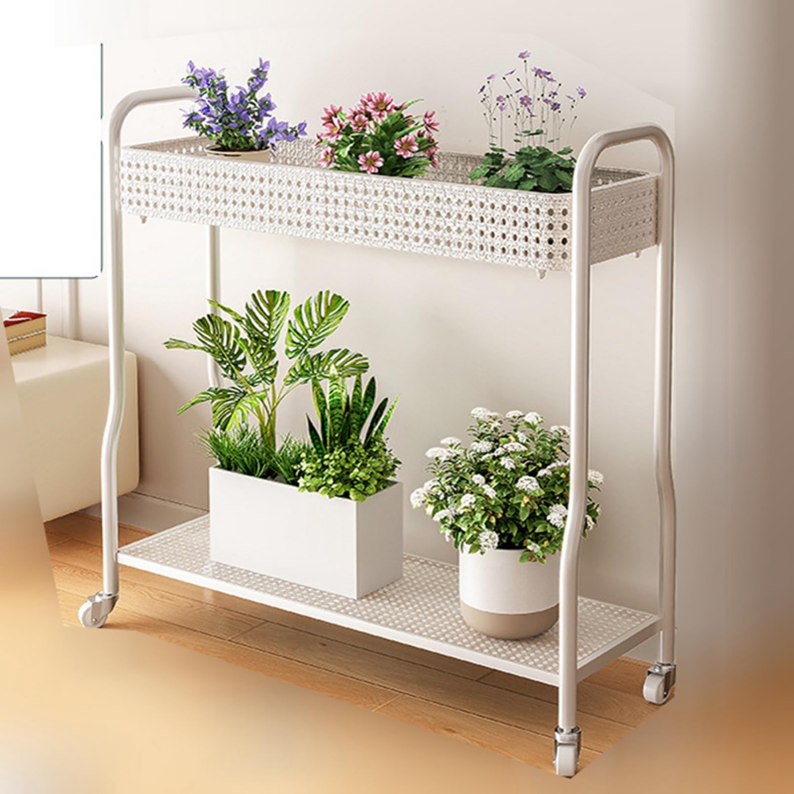 Amazon.co.jp: フラワースタンド ガーデンラック 花台 2段 多機能収納