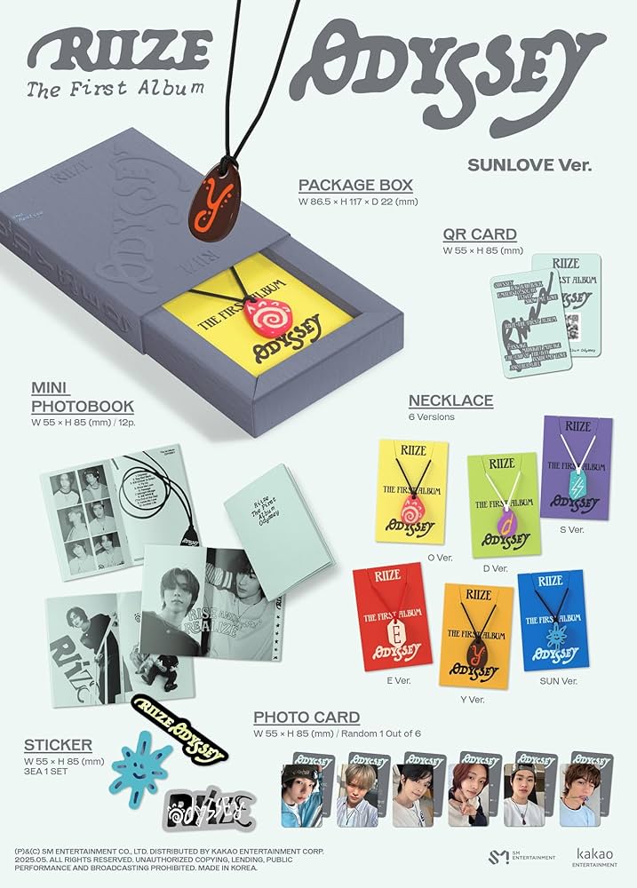 RIIZE - RIIZE ODYSSEY 1st Album SUNLOVE LIMITED Full 6 Version Set