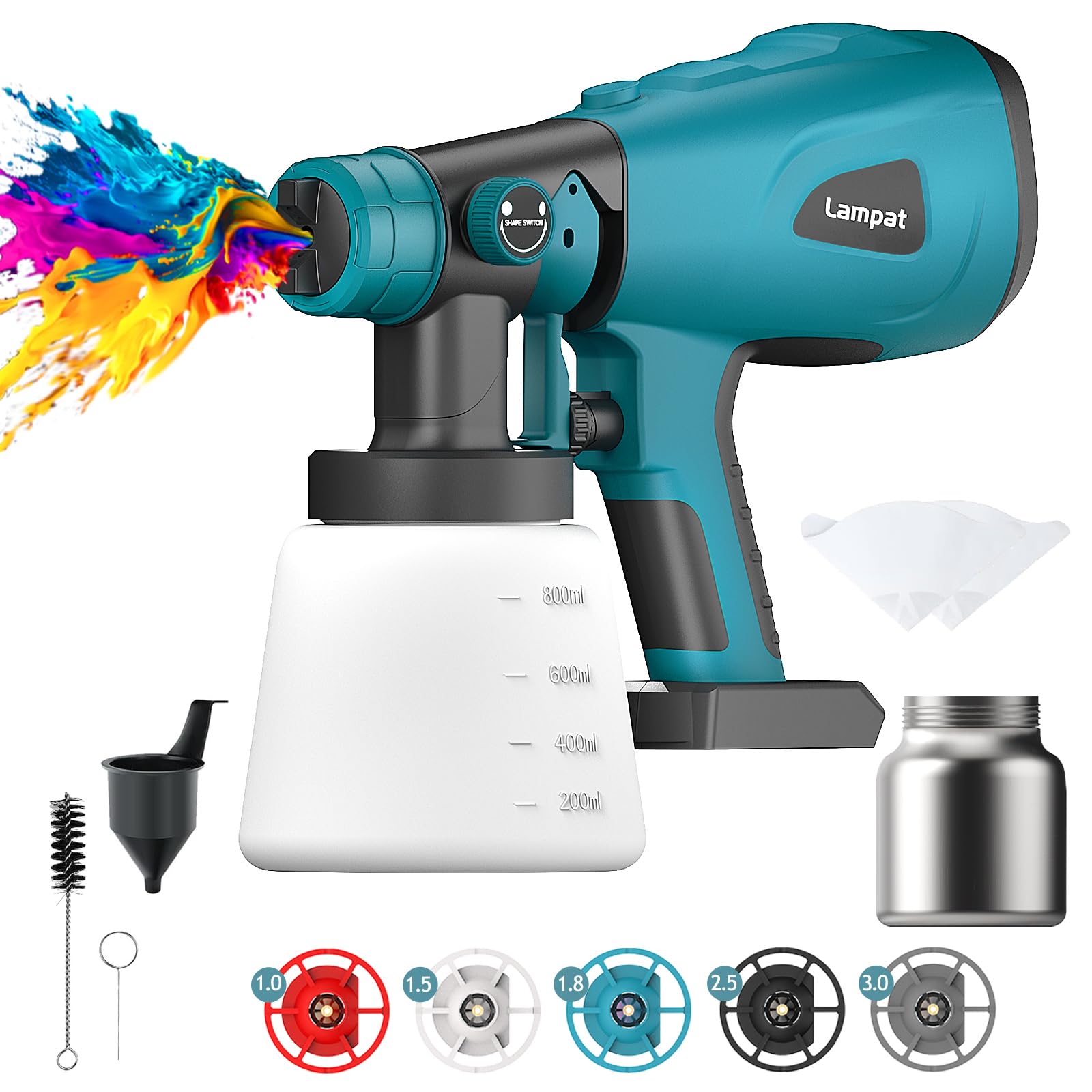 Amazon | Lampat コードレススプレーガン 電動スプレーガン 電動塗装機