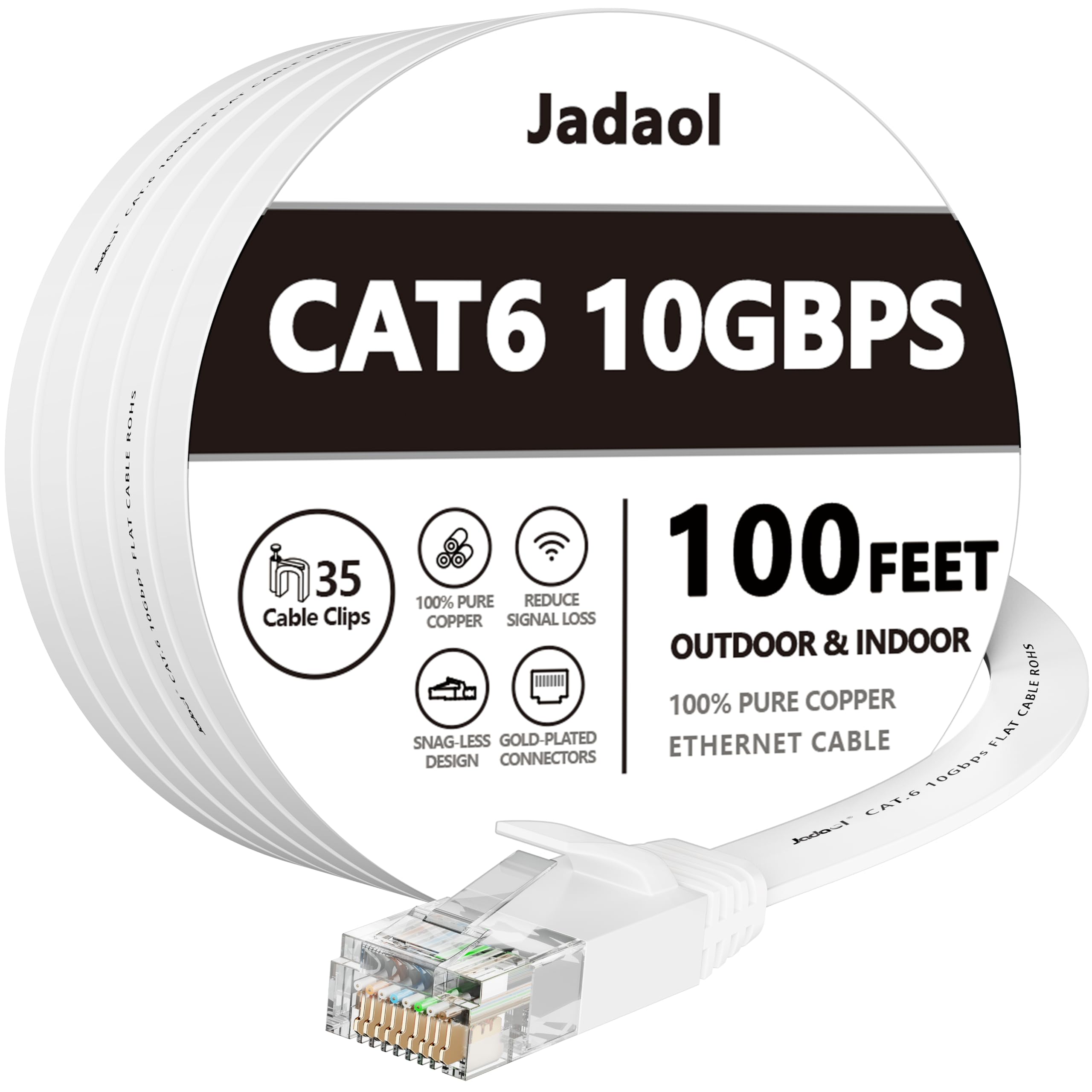 Amazon.com: Jadaol Cat 6 Ethernet Cable 100ft, 10Gbps Support Cat8