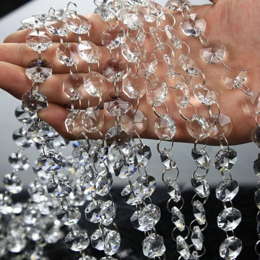 Amazon｜[YXSNG] キラキラ 八角珠 のれん ストリングカーテン 透明