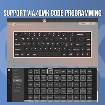 Amazon.com: EPOMAKER Tide65 QMK/VIA Wireless Gaming Keyboard, 65