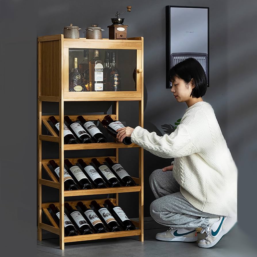 Amazon｜ワインラック/ワインキャビネット ワインホルダー 4層 ワイン