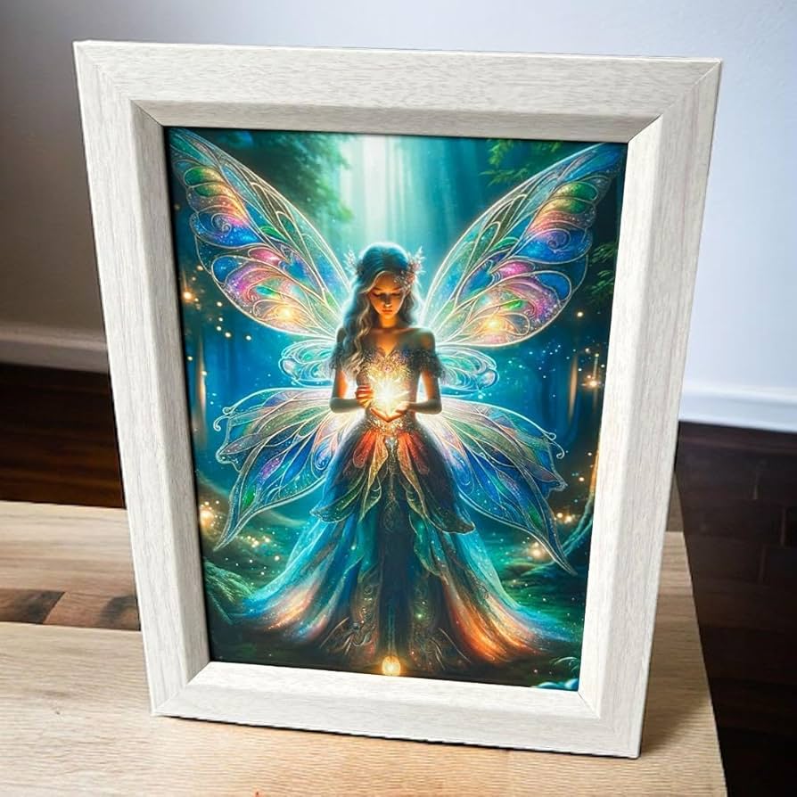 Amazon.co.jp: 神秘的な 妖精 の写真 2Lサイズ額付き 絵画 アート