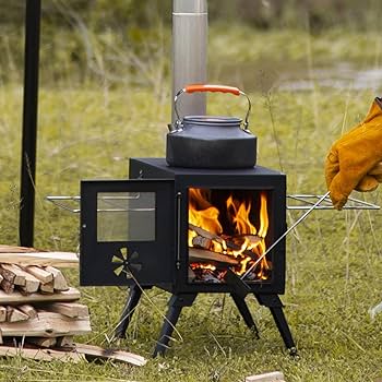 Amazon.co.jp: 薪ストーブ AVOFOREST キャンプ用 折りたたみ式 7段階