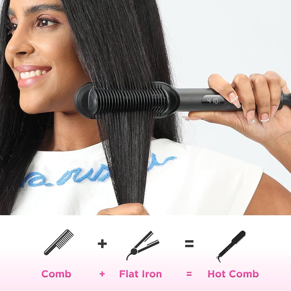 Amazon.com : Prizm Hair Straightener Brush, 20s Fast Heating