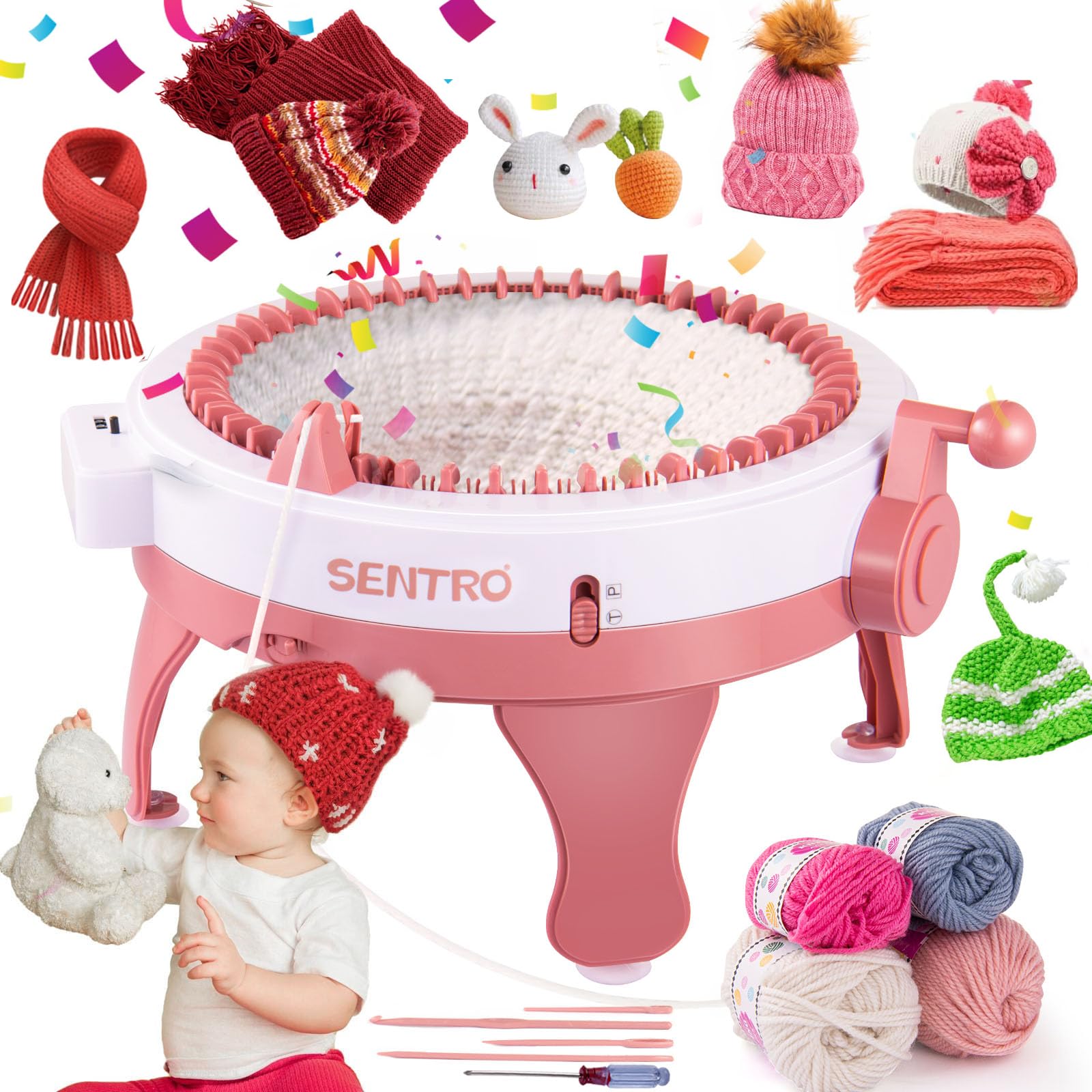 Amazon | Freechase セントロ 編み機 48本針 - ポータブル編み機48